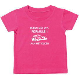 Kinder T-shirt: Ik ben met opa Formule 1 aan het kijken