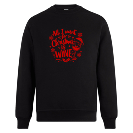 Foute kerst sweater: All I want for Christmas is wine