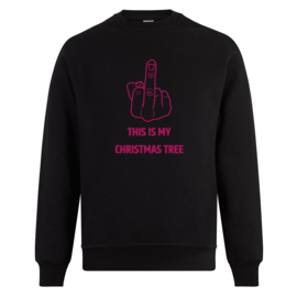 Foute kerst sweater: This is my christmas tree (met middelvinger)