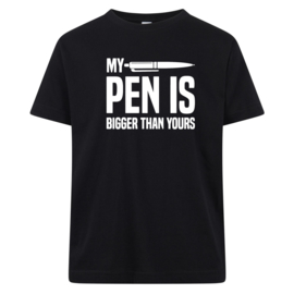 Volwassen T-shirt: My pen is bigger than yours