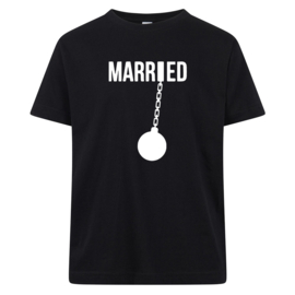 Volwassen T-shirt: Married met sloopkogel