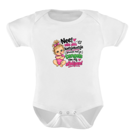 Baby romper: Nee! niks ahh koetsjiekoetsjie gewoon met je tengels van mij afblijven!
