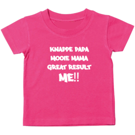 Kinder T-shirt: Knappe papa mooie mama great result ME!!