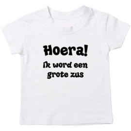 Kinder T-shirt: Hoera! ik word een grote zus