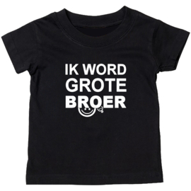 Kinder T-shirt: Ik word grote broer (gezichtje)