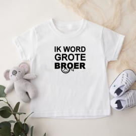 Kinder T-shirt: Ik word grote broer (gezichtje)