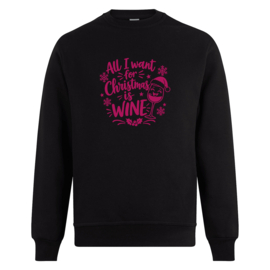 Foute kerst sweater: All I want for Christmas is wine
