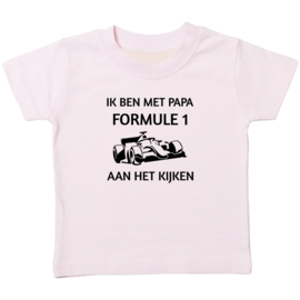 Kinder T-shirt: Ik ben met papa Formule 1 aan het kijken