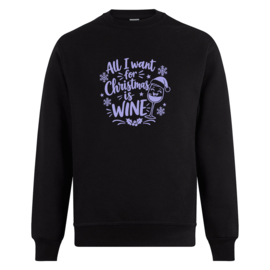 Foute kerst sweater: All I want for Christmas is wine