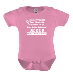 Baby romper: Hallo tante? Poe eindelijk bereik ik je.. kun je me komen ophalen