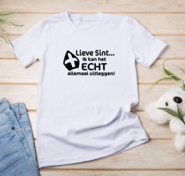 Kinder T-shirt: Lieve Sint ik kan het echt allemaal uitleggen