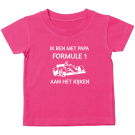 Kinder T-shirt: Ik ben met papa Formule 1 aan het kijken