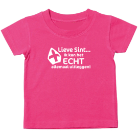 Kinder T-shirt: Lieve Sint ik kan het echt allemaal uitleggen