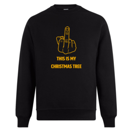 Foute kerst sweater: This is my christmas tree (met middelvinger)