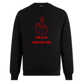 Foute kerst sweater: This is my christmas tree (met middelvinger)
