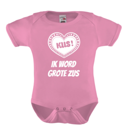 Baby romper: Kus! Ik word grote zus