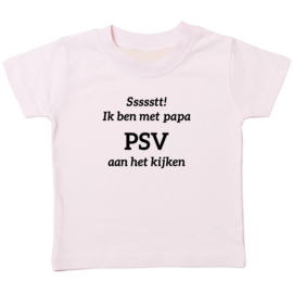 Kinder T-shirt: Ssssstt ik ben met papa PSV aan het kijken