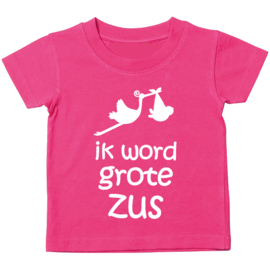 Kinder T-shirt: Ik word grote zus (ooievaar)