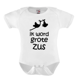 Baby romper: Ik word grote zus (ooievaar)