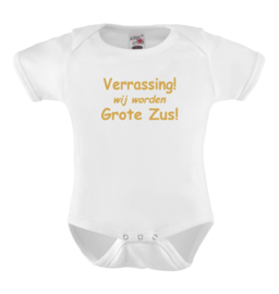 Baby romper: Verrassing! Wij worden grote zus