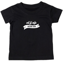 Kinder T-shirt met de opdruk: Wil jij mijn peter zijn