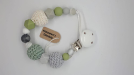 Mintgroen - lichtgrijs met witte clip