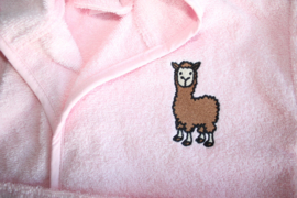 Badjas met alpaca + naam op voorkant geborduurd