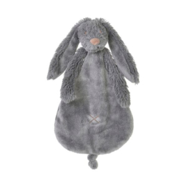 Donkergrijs Rabbit Richie 25 cm met naam geborduurd