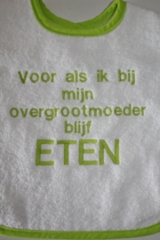 Voor als ik bij mijn overgrootmoeder blijf eten