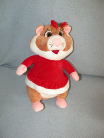 AJ-1205  Albert Heijn hamster als Kerstman/meisje - 26 cm