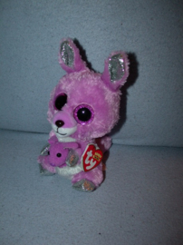 KP-2601  Gloednieuw! Ty/Claire's Beanie Boo kangaroe Rory met kleintje 2020 - 17 cm