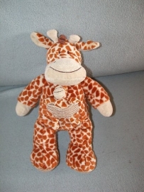 AJ-1046  Nicotoy giraffe met kleintje/kindje - 31 cm