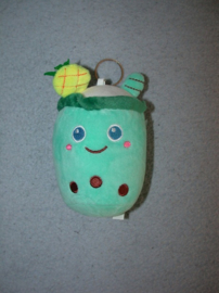 PS-1593  Merkloze sleutelhanger Bubble Tea/Milkshake - 11 cm