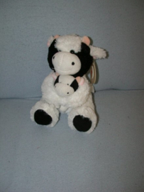 KP-1674  Gloednieuw! Nicotoy koe met kleintje - 22 cm