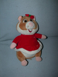 AJ-1205  Albert Heijn hamster als Kerstman/meisje - 26 cm