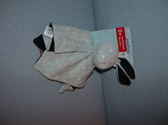 K-1593  Gloednieuw! Bambino kroeldoekje konijn, grijs gemêleerd