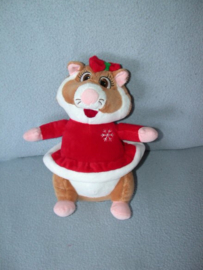 AJ-1205  Albert Heijn hamster als Kerstman/meisje - 26 cm