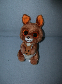KP-2608  Ty Beanie Boo kangaroe Kipper met kleintje - 16 cm