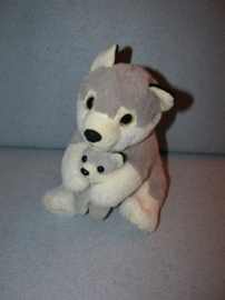 QZ-1524 Nature Planet/Re-Pets wolf met kleintje - 22 cm