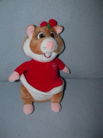 AJ-1205  Albert Heijn hamster als Kerstman/meisje - 26 cm