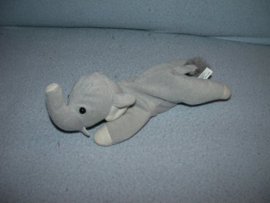 KP-1393  Happy Tails olifant - 22 cm - witte details