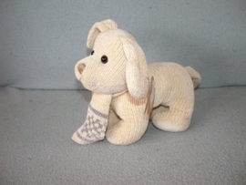 H-81  Gloednieuw! Tiamo hondje met dasje nr.1 - 19 cm