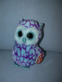 E-695  Gloednieuw! Ty Beanie Boo uil Oscar - 17 cm