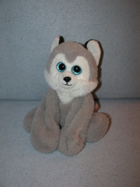 H-1406  Flop'Ems husky/wolf met zware armen - 28 cm