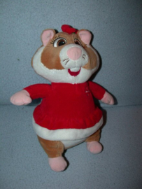 AJ-1205  Albert Heijn hamster als Kerstman/meisje - 26 cm