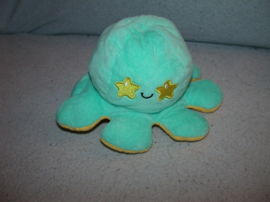 KP-2761  Moody octopus, zeegroen/warmgeel - 19 cm