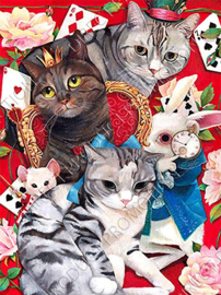 Diamond painting "Cats and poker"