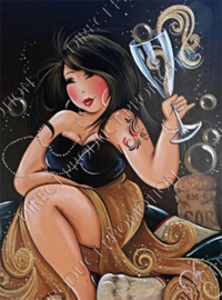 Diamond painting "Fat lady with champagne"