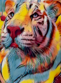 Diamond painting "Brightly colored tiger"