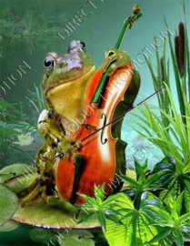 Diamond painting "Frog playing the violin"